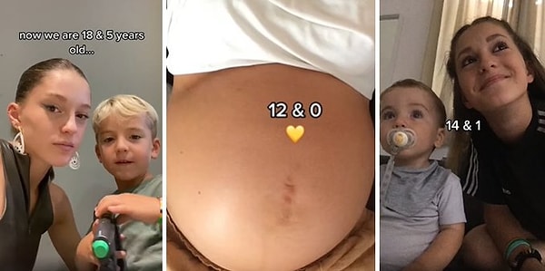Videonun devamında ise zamanı geriye saran Emma, hamile olduğu 12 yaşındaki görüntüsünü de paylaştı.