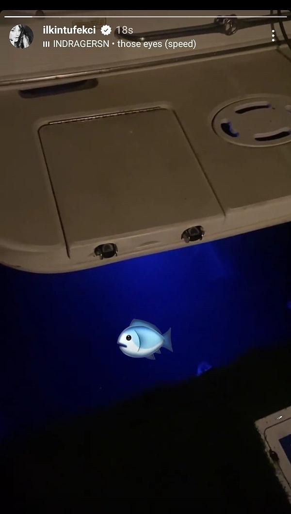 Ünlü oyuncu Instagram hesabından bir tekne paylaşımı yaparak balık emojisi koydu.