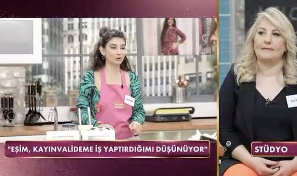 Kayınvalidesinin evini temizledikten sonra "Şimdi de senin evini temizleyelim" diyerek mesai saati bitiminde Hatice'nin evindeki temizliğe yardım ettiğini. Böylece oğluna çok yoruldum, Hatice bana temizlik yaptırıyor imajı yarattığını anlattı.