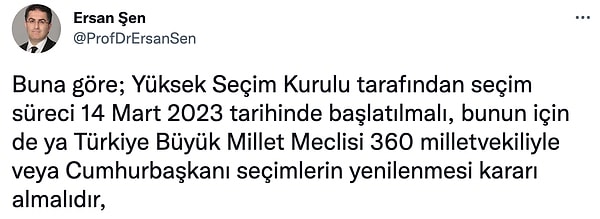 "YSK süreci 14 Mart 2023'te başlatmalı."