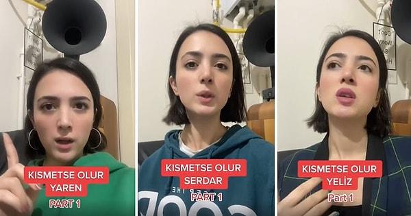 Yaren, Serdar, Yeliz, Ayşenur, Sedat ve Simge'yi taklit eden Aselin'in paylaşımları sosyal medyada gündem oldu.