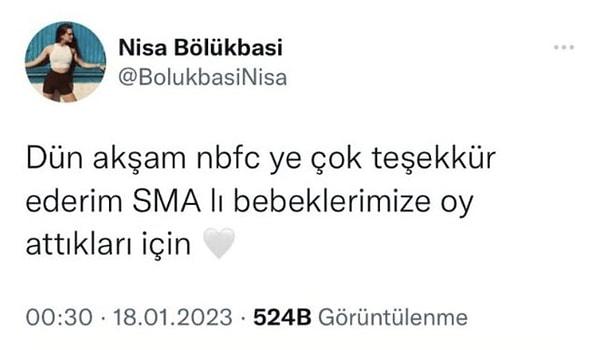 Ümit Erdim'in elenmesinden sonra ise fan kitlesine teşekkür eden Nisa Bölükbaşı zaferini Twitter'dan ilan etti. Fakat hemen ardından tweeti kaldırdı...