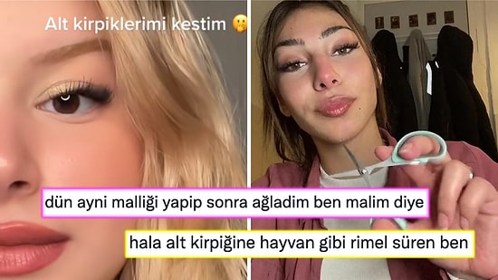 TikTok'un Yeni Güzellik Akımına Katılarak Alt Kirpikleri Kesen Kadınlar Sosyal Medyayı İkiye Böldü!