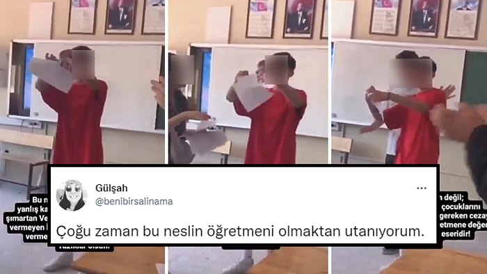 Öğretmeninin Elinden Aldığı Karneyi Yırtan Öğrenci 'Terbiyesizlik' Yaptığı İddiası ile Tepki Çekti