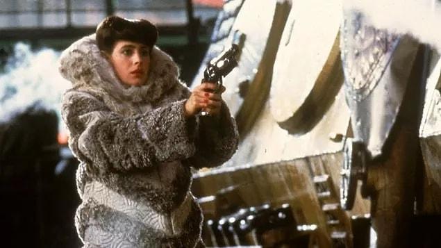 10. the fur coat and pompadour hairstyle worn by Sean Young in the 1982 film 'Blade Runner' marked that era.