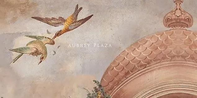 24. Aubrey Plaza's character Harper appears with another bird symbol who breaks a bird's wing.