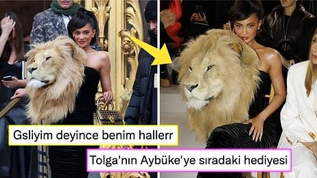 Kylie Jenner'ın Kısmetse Olur Tolga'yla Aybüke'yi Aratmayan Aslan Kafalı Elbisesi Goygoycuların Eline Düştü!