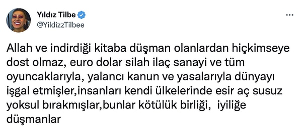 Bu insanların iyiliğe düşman olduklarını belirtti...