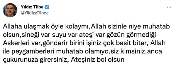 Sonrasında ise yapanın kim olduğunun önemi olmadığını, eylemin önemli olduğunu aktardı.