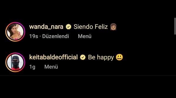 Buraya dikkat: Wanda Nara ve Keita Balde aynı gün içinde 'mutlu ol' başlıklı fotoğraflar paylaşmış...