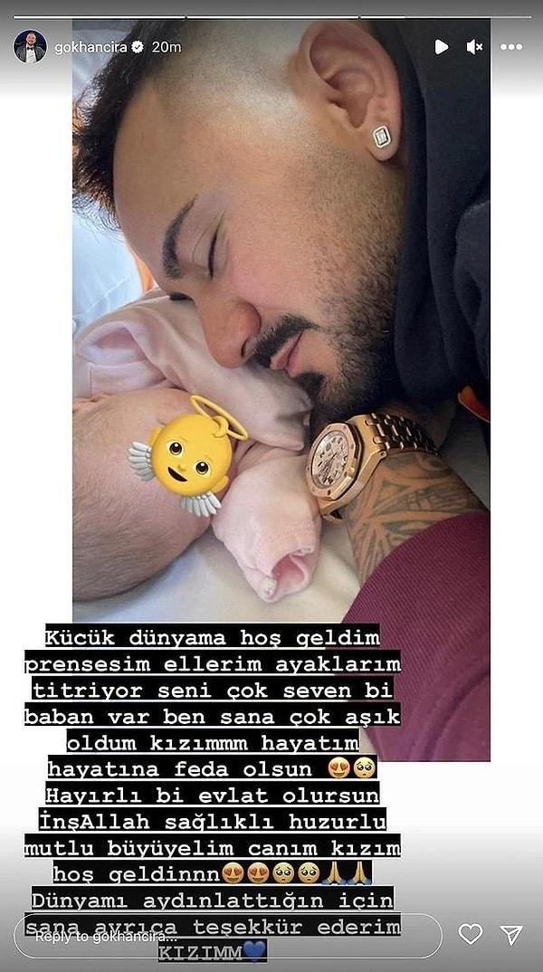 Bebek haberini ilk önce Gökhan Çıra Instagram hesabından böyle duyurmuştu, belki görmüşsünüzdür.