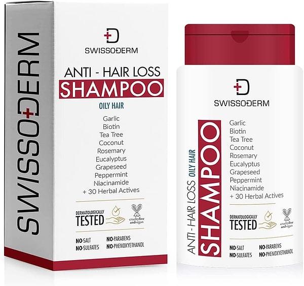 6. Swissoderm- Yağlı Saçlar İçin Dökülme Karşıtı Şampuan