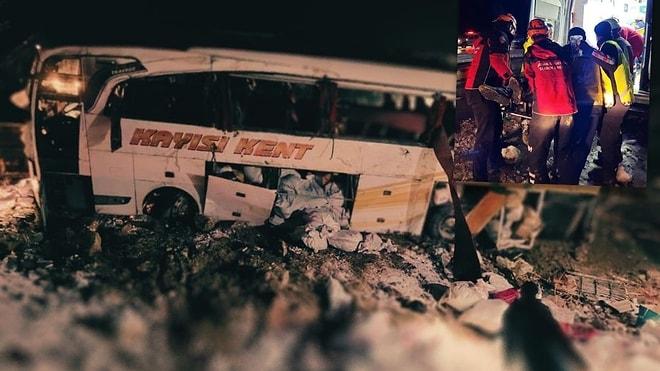 Kayseri'de Yolcu Otobüsü Şarampole Devrildi: 4 Ölü, 24 Yaralı