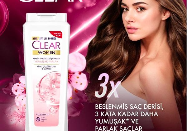 9. Clear Women Kepeğe Karşı Etkili Şampuan Yumuşak Parlak Kiraz Çiçeği Esansı & Keratin