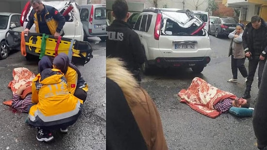İstanbul'da İlginç Olay: 7'nci Kattan Cipin Üstüne Düştü