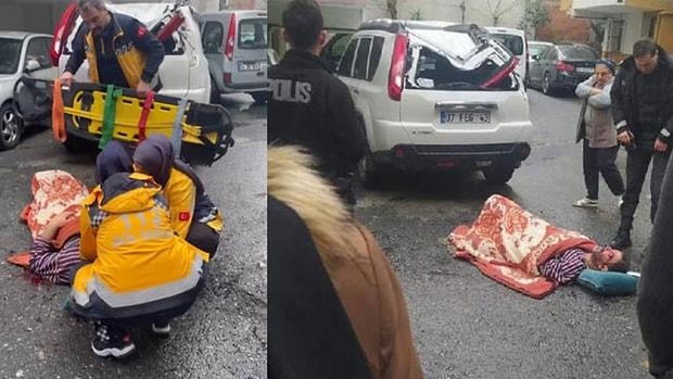 İstanbul'da İlginç Olay: 7'nci Kattan Cipin Üstüne Düştü
