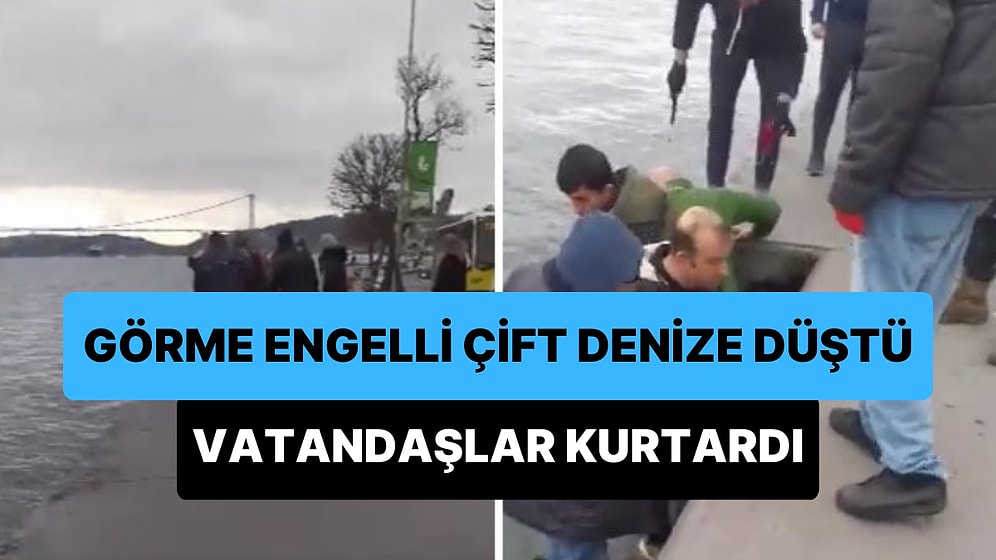 Görme Engelli Çift, Emirgan Sahili'nde Yürüyüş Yaparken Denize Düştü