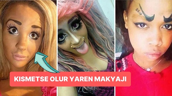 Güzellik Algısını Kaybeden Kişilerden Kör Olsaydım da Görmeseydim Dedirten Makyaj Faciaları