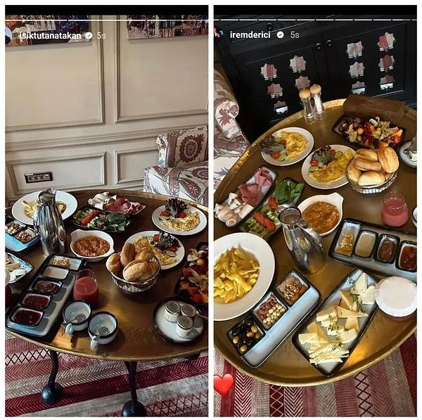 Kendilerine gözlerden uzak masa hazırlatan ikili, görüntüleri sosyal medya hesaplarından paylaştı: