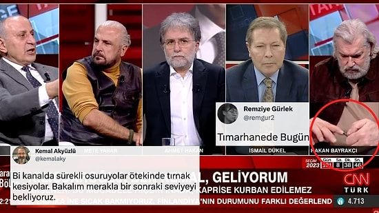 Sırada Ne Var? Hakan Bayrakçı CNN Türk Canlı Yayınında Tırnak Kesti