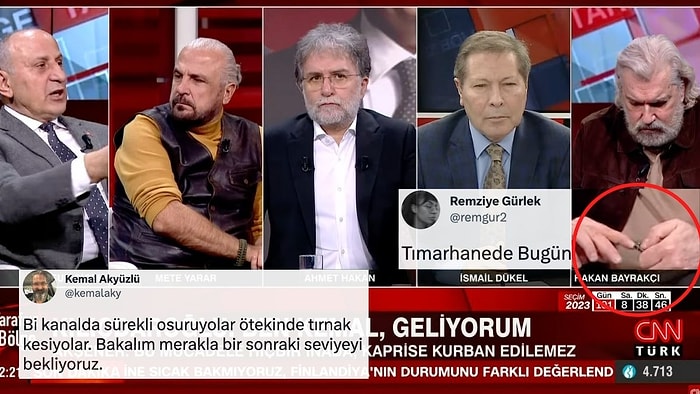 Sırada Ne Var? Hakan Bayrakçı CNN Türk Canlı Yayınında Tırnak Kesti