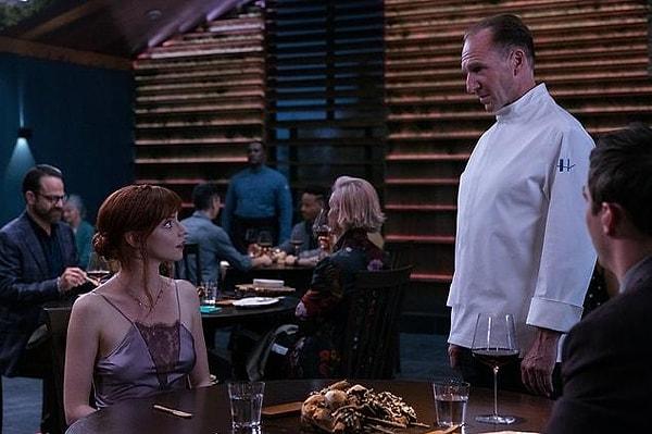 Fiennes plays celebrity chef Julian Slowik, who begins living full-time on the deserted island where his luxury restaurant Hawthorne is located. The movie doesn't follow Slowik. Instead, it moves from the point of view of Margot, who is invited by Tyler to attend a private dinner at the Hawthorne.