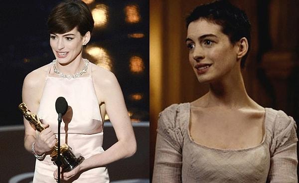 1. Anne Hathawayi 2012'de "Les Miserables" filmindeki rolü için 11 kilo verdi. Bu yüzden çok hastalandığını söyleyen oyuncu, sağlıksız kilo verdiğini anlattı.