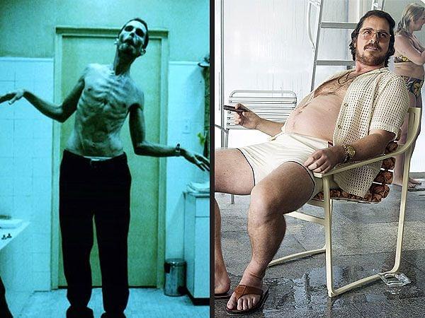 "Makinist" filmindeki rolü için 23 kilo veren Bale, aradan geçen 10 yıl sonra "American Hustle" filmi için bir o kadar kilo aldı!