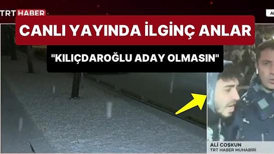 TRT Haber Canlı Yayınında Muhabirin Mikrofonunu Alan Genç 'Kılıçdaroğlu Aday Olmasın' Diye Bağırdı