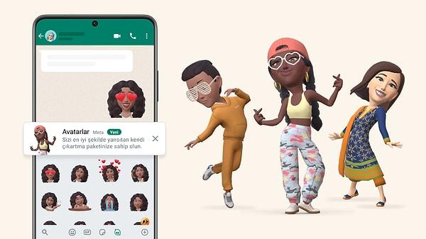 Meta (Facebook) ve Instagram'da kullanıma sunulan avatarlar WhatsApp'a da geliyor!