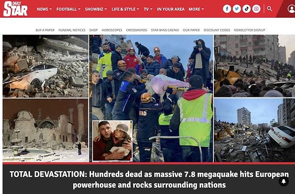 8. Daily Star - '7.8 büyüklüğündeki büyük deprem Avrupa'nın elektrik santralini vururken çevredeki ulusları sarsarak yüzlerce kişinin ölümüne neden oldu'