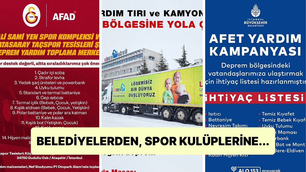 Kenetlenmenin Tam Zamanı! Kahramanmaraş'taki Depremin Ardından Resmi Kuruluşların Yayınladığı Yardım Listeleri