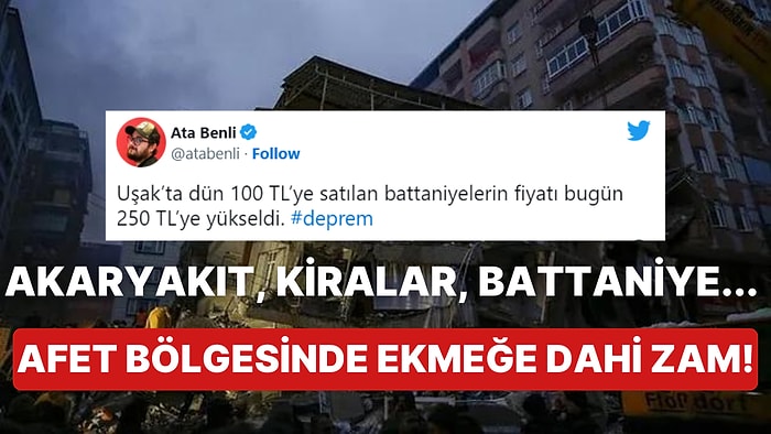 Deprem Fırsatçıları Yine Sahnede: Temel Yaşam Malzemelerine Fahiş Fiyatlar İstiyorlar