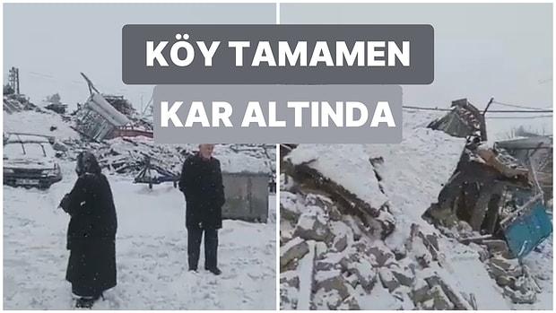 Malatya’nın Akçadağ İlçesi Ören Köyü’nde Evleri Yıkılanlar Yoğun Kar Yağışı Altında Yardım Bekliyor