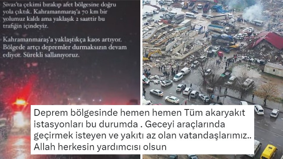 Deprem Bölgelerine Giriş Çıkışlarda Trafikte Uzun Konvoylar Oluştu, Mahsur Kalanlar Yardım İstedi