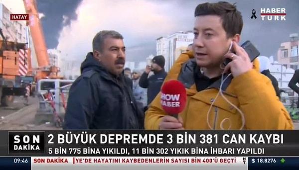 O vatandaş 'Erdoğan diyor ki; AFAD yetişti, nerede yetişti?' derken Habertürk canlı yayınının sesi kısıldı.