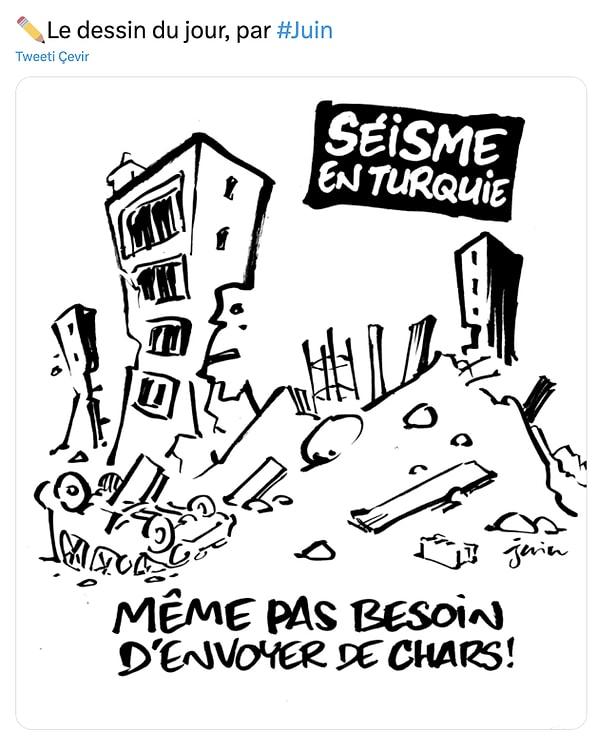 Kimse sevdiklerinden haber alamazken Fransız haftalık mizah dergisi Charlie Hebdo yine rahatsız edici bir karikatüre imza attı.