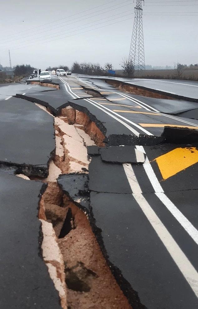 Cracks formed after the earthquake…