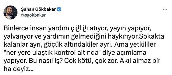 Şahan Gökbakar'ın tweeti olayın vahametini tüm çıplaklığıyla gözler önüne seriyor...