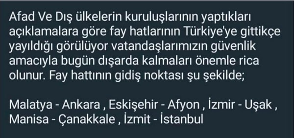 1. AFAD’ın Türkiye’de fay hatlarının gittikçe yayıldığını açıkladığı iddiası: YANLIŞ