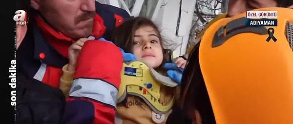 4 yaşındaki Asmin'in kurtarılma anı A Haber ekipleri tarafından görüntülendi.