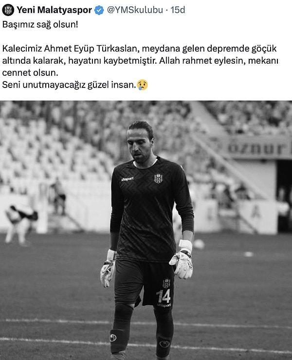 Yeni Malatyaspor da sosyal medya hesabından acı haberi resmi olarak açıkladı.