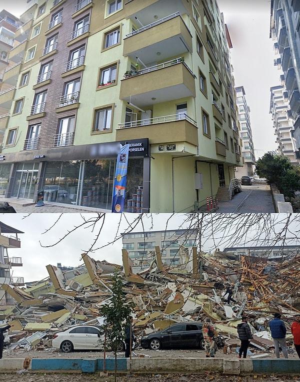6. Antakya, Odabaşı Mahallesi'nde yıkılan bir apartman
