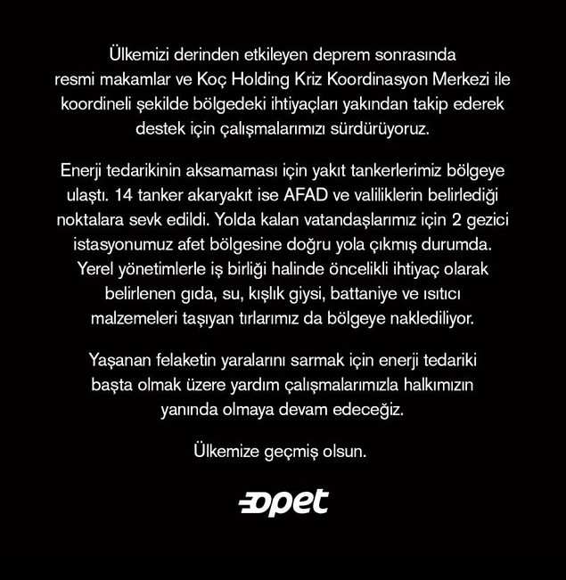 Hepinize Minnettarız! Deprem Bölgesine Yardım Gönderen Markalar 6 s 90c5510e040231d52fb7c5bd5867644334554322