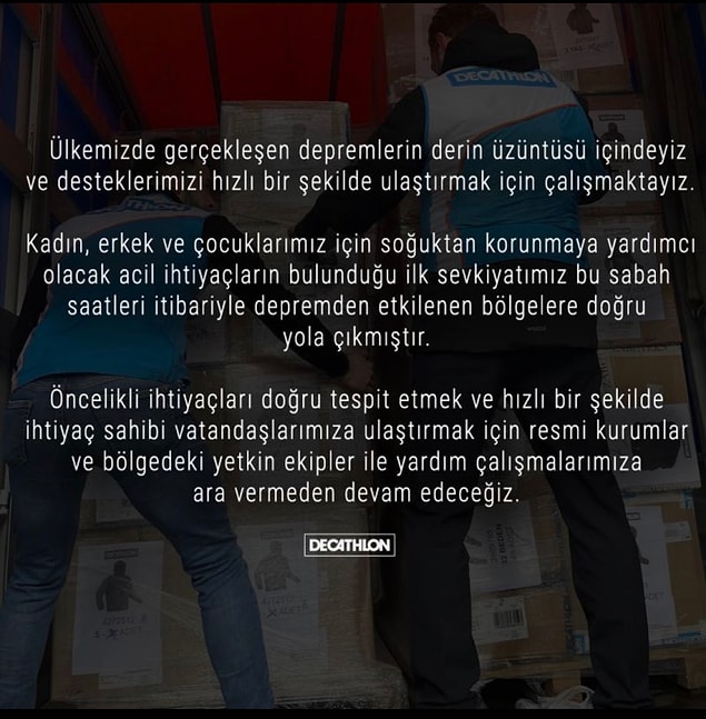Hepinize Minnettarız! Deprem Bölgesine Yardım Gönderen Markalar 7 s 03fe673309623868376afa7442be0cdef517acc7