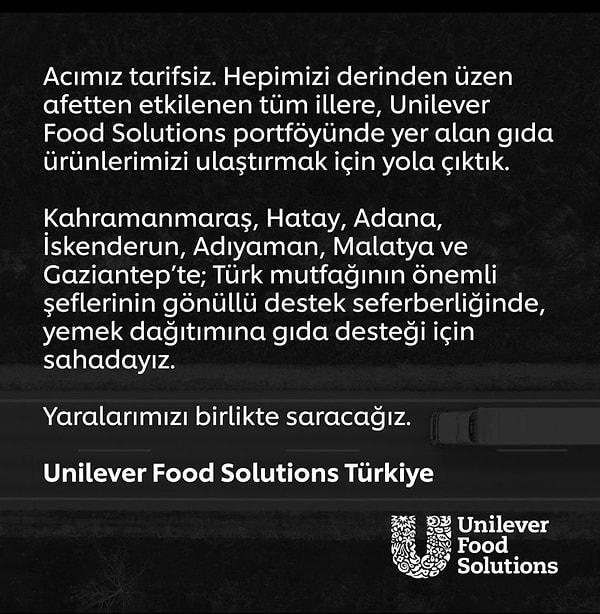 15. Unilever, gıda ürünleri yollamanın yanı sıra Türk mutfağının önemli şeflerinin gönüllü destekleriyle yemek dağıtımına gıda desteği ayarladı.