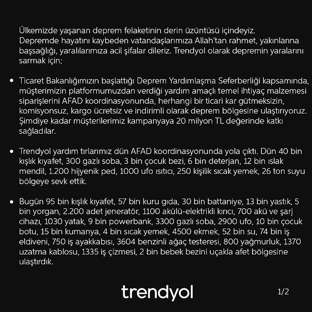 Hepinize Minnettarız! Deprem Bölgesine Yardım Gönderen Markalar 17 s 55dbfdb9a00fd105c860f7b5329990a5c8f6b5b5