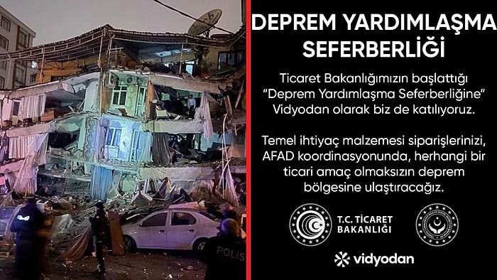 Vidyodan'la Deprem Bölgesine Yardım Gönderebilirsin!