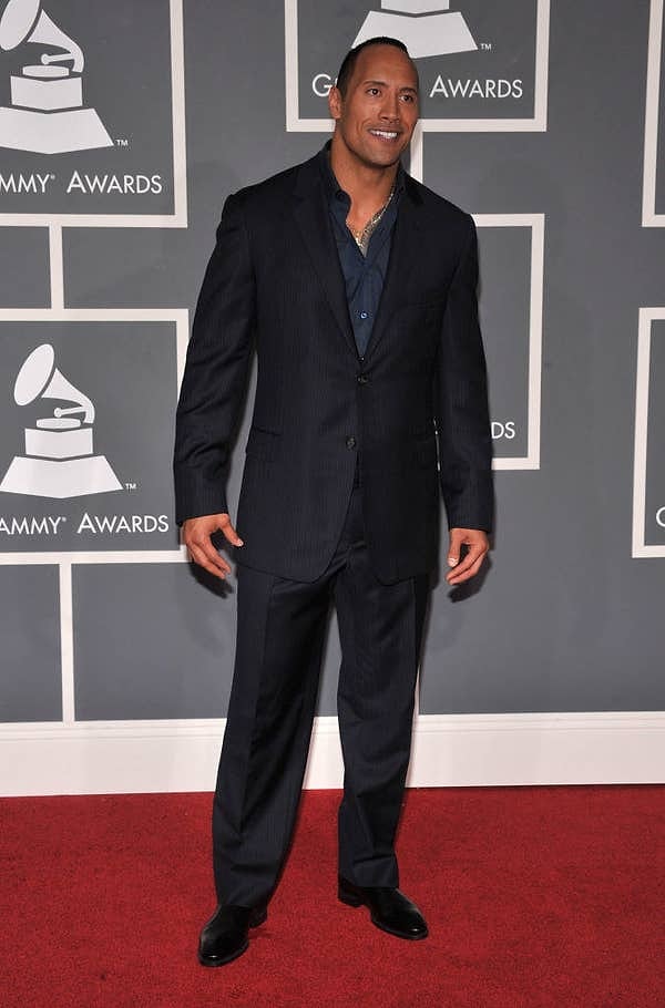Дуэйн Джонсон на своей первой церемонии "Грэмми" в 2009 году: