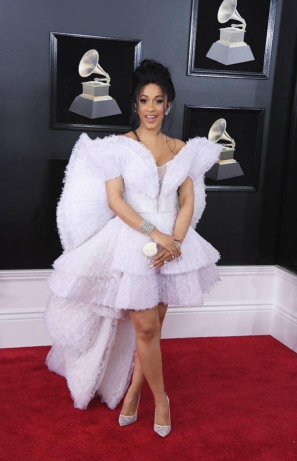 Cardi B на своей первой церемонии "Грэмми" в 2018 году: